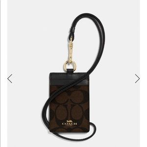 NWT Authentic Coach Id Lanyard In Signature Canvas